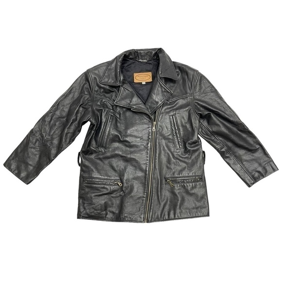 SELECTION black leather jacket size M vintage made in Canada - Picture 10 of 13